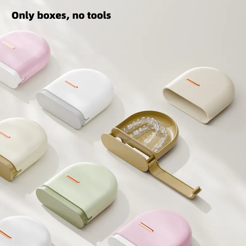 Portable Braces Retainer Storage Box - Compact Case for Adult Orthodontics Teeth Corrector, Daily Use Organizer