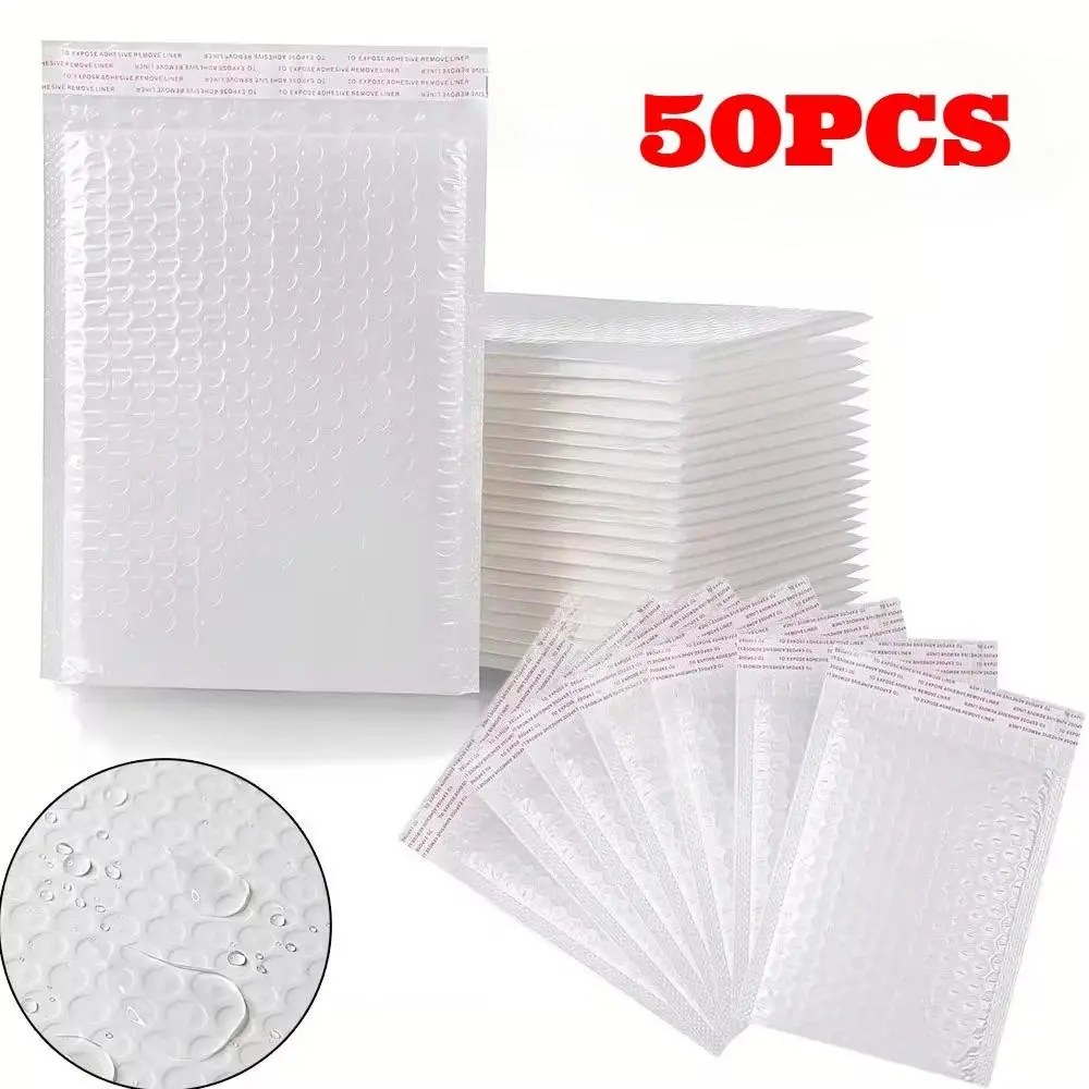 50PCS Bubble Mailers Wholesale White Padded Envelope for Packaging Mailing Gift Self Seal Shipping Bags Bubble Envelope Polyethylene Plastic Envelopes