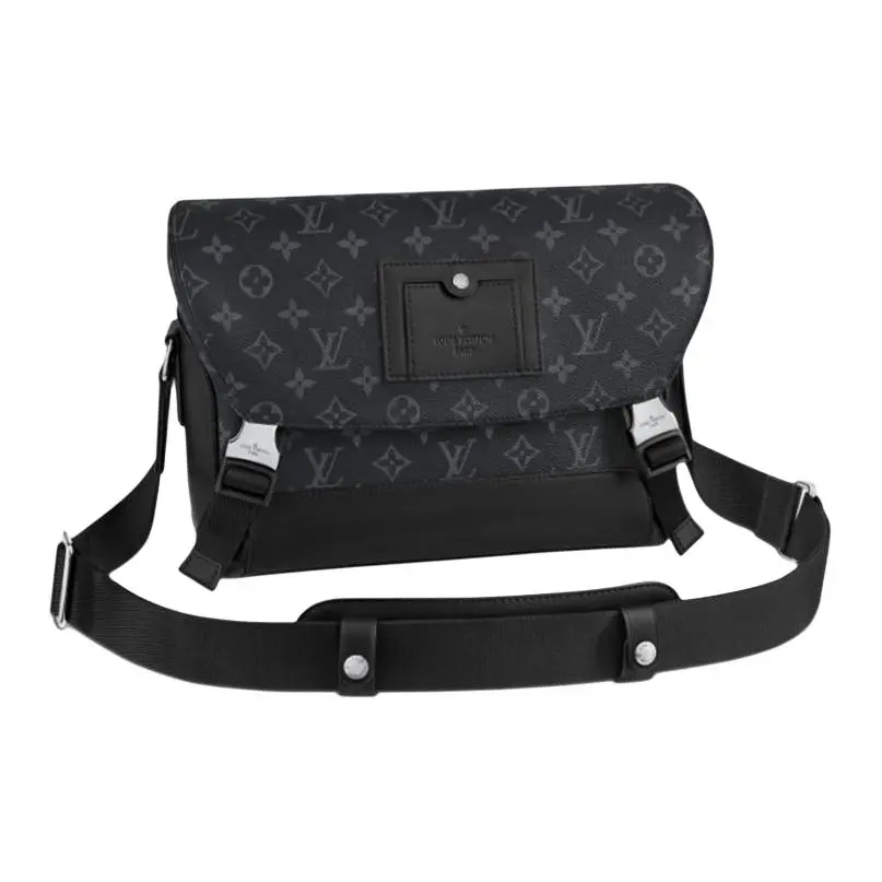 Louis Vuitton Voyager Classic Monogram Coated Canvas Men's Small Black Travel Crossbody Messenger Bag, Travel Crossbody Bag