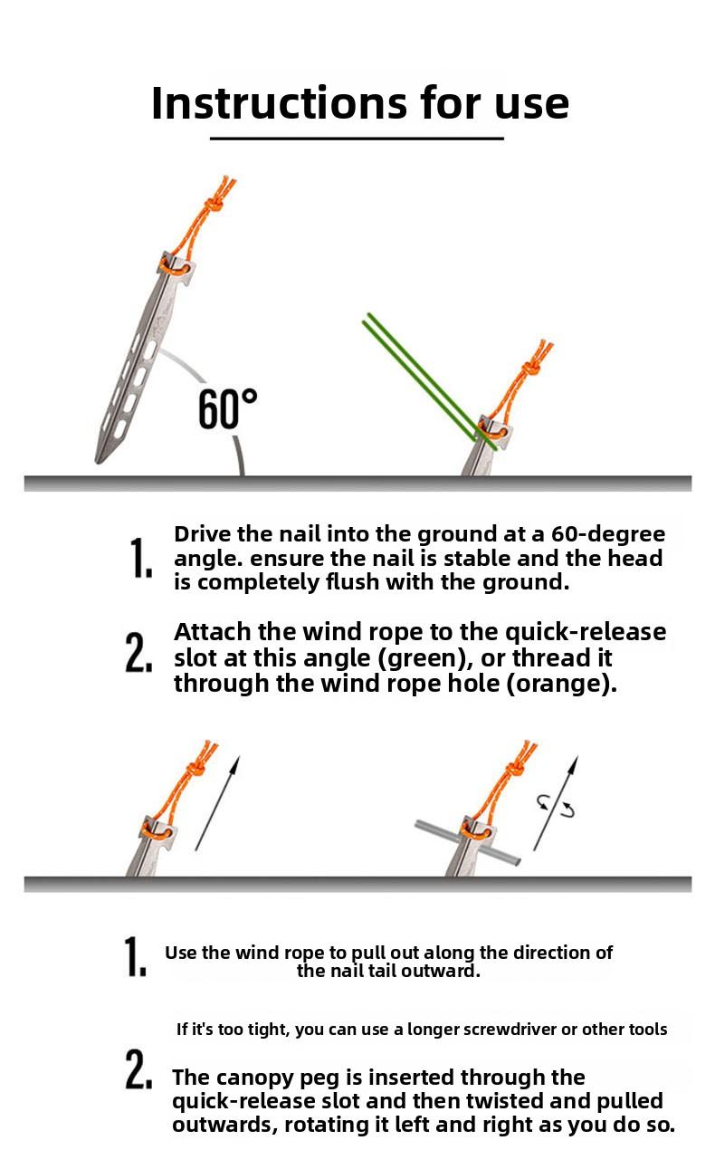 Titanium V - Shaped Tent Pegs High Strength Outdoor Camping Stakes for Beach Sand Snow Ground Anchors