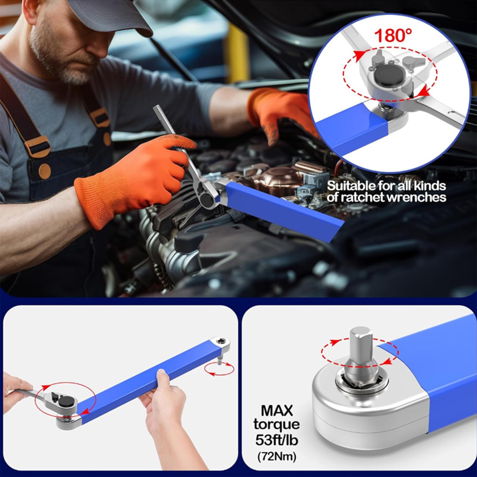 Adjustable Universal Socket Wrench Set, Multifunctional Socket Wrench Set, Double-ended Labor-saving Wrench, Suitable for Small Area Universal Extension Wrench, Hex Combination Wrench