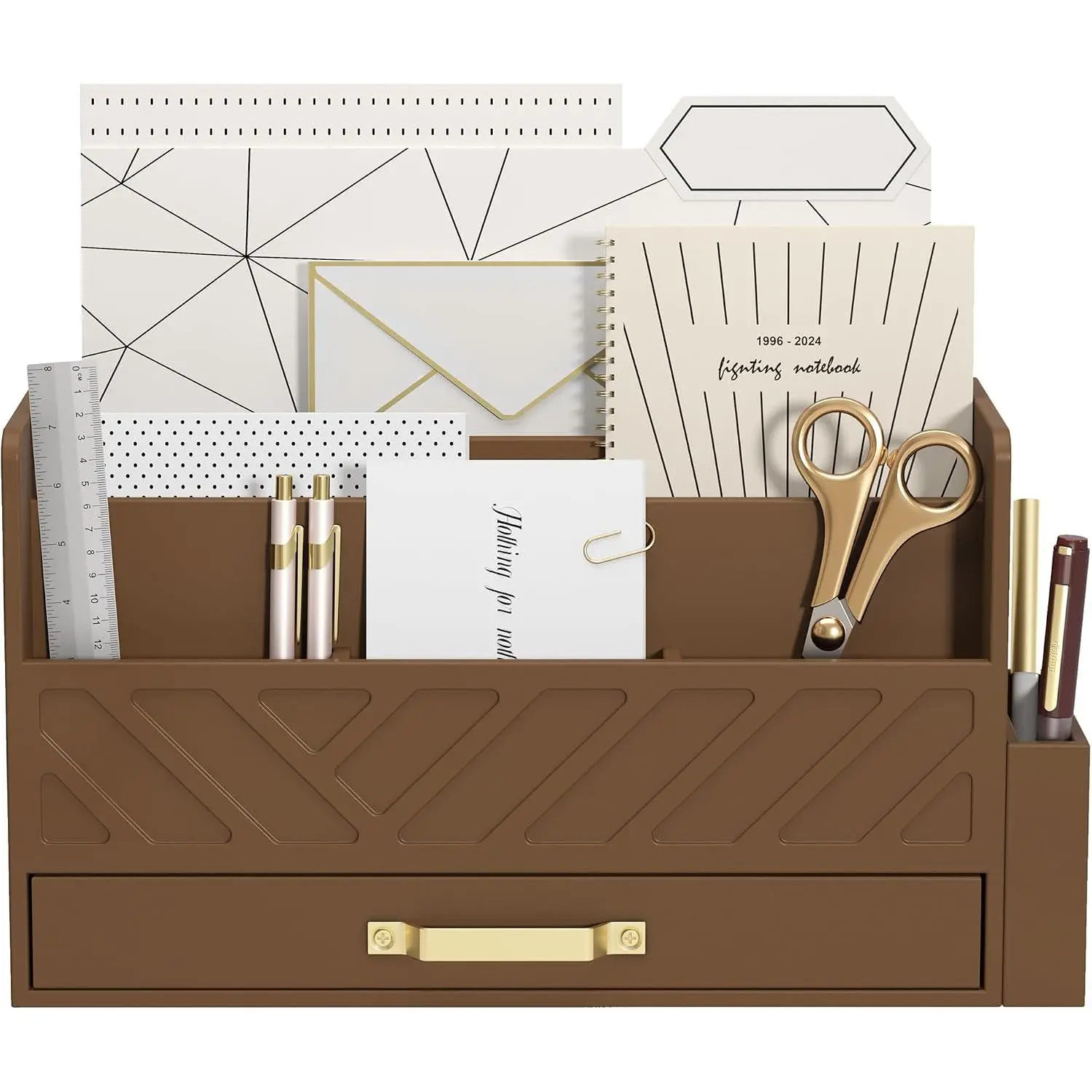 Mail Organizer Countertop Pen Holder Wooden Desktop Storage Drawers |  Desk Drawer,Letter Sorter,Makeup Organizer,Bill Mail Organizer,5 Slot Desk File Organizer for School  Office Supplie