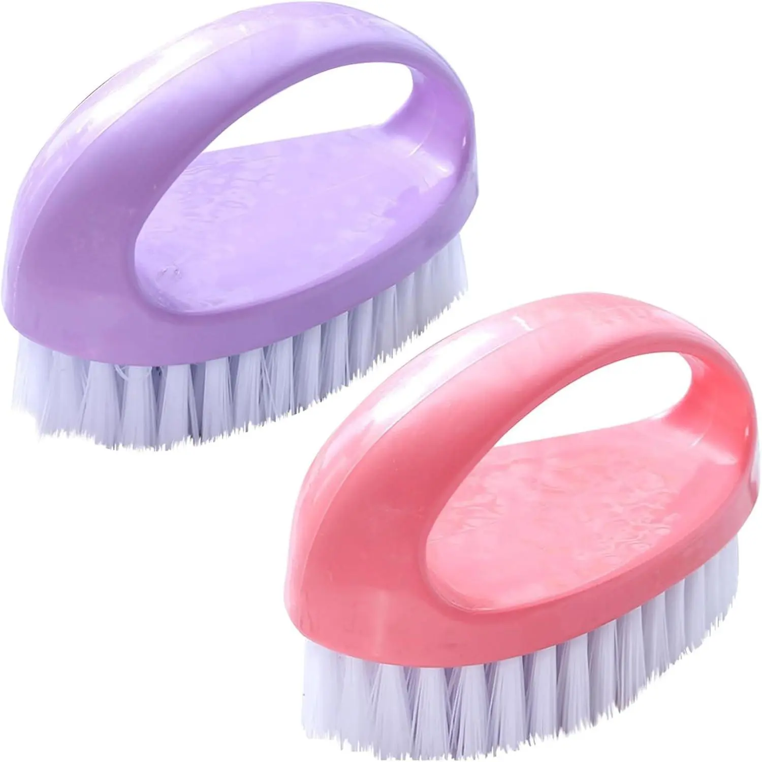 2 Pack Scrubbing Brushes for Cleaning, Heavy Duty Scrub Brush Nylon Stiff Bristles, Cleaner Brush for Bathroom,Showe,Sink,Kitchen,Bathtub,Floor,Multi-Purpose Cleaning Brush ( + )
