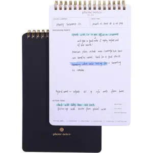 Call Log Notepad For Work With Action Items-Phone Call , Bestselling Spiral 1:1 Meeting Notebook Is  For  Managers, Team Leads - Keep Notes Organized During Note-Taking Process