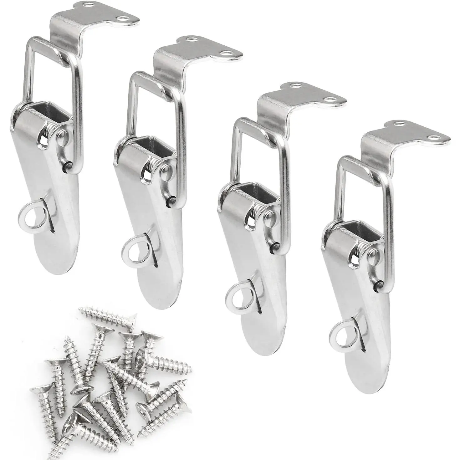 4 count 74mm 201 Stainless Steel Tool Box  Locks Latches Spring  Toggle Lock Clasp Buckle Latch Tool Box Hasps 90  Right Angle Latch