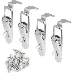 4 count 74mm 201 Stainless Steel Tool Box  Locks Latches Spring  Toggle Lock Clasp Buckle Latch Tool Box Hasps 90  Right Angle Latch
