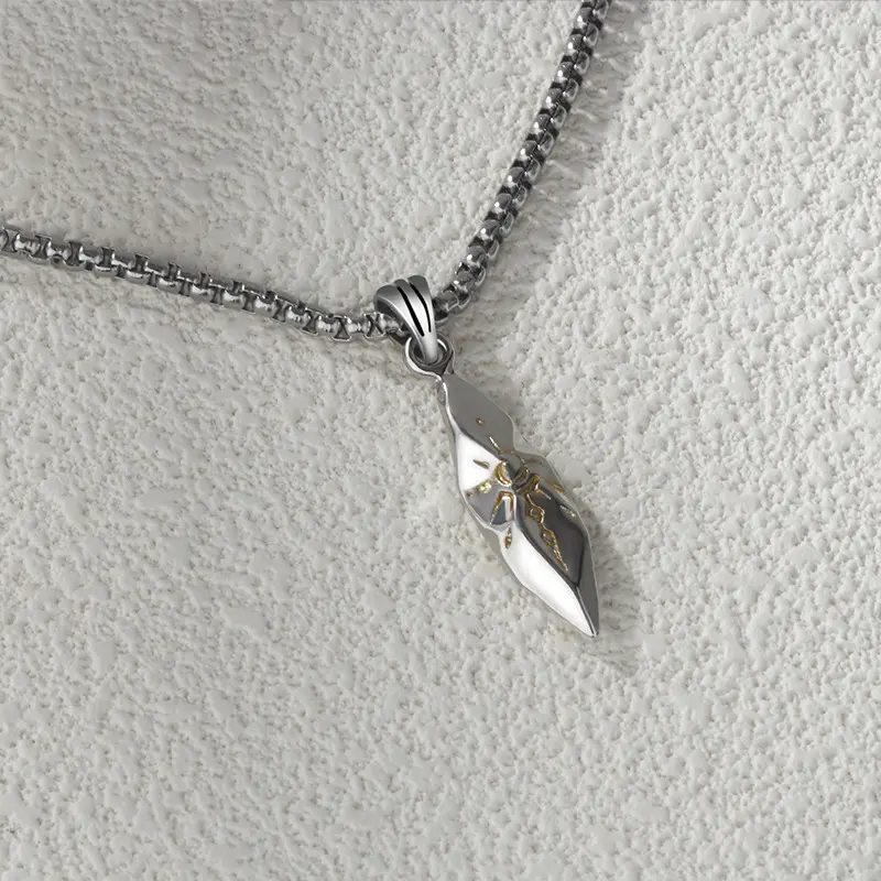 silver with round bead chain
