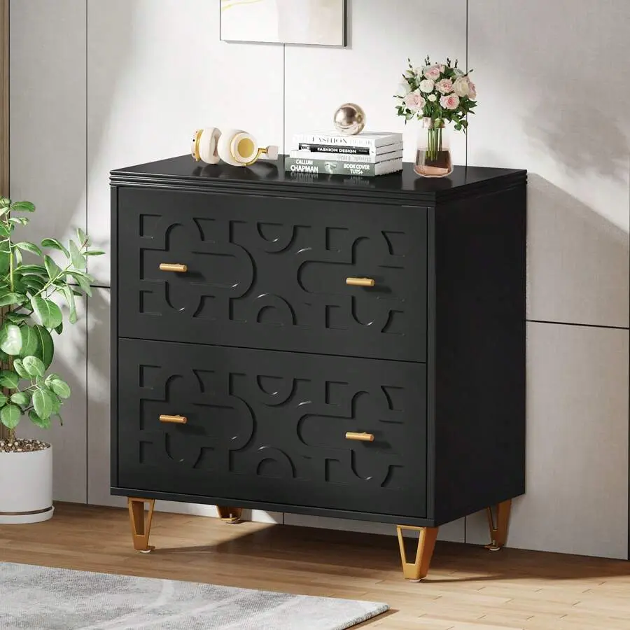 2-Drawer Lateral File Cabinet Legal/Letter/A4 Size, Modern Filing Cabinet Home Office, Large Storage Filing Cabinet Printer Stand