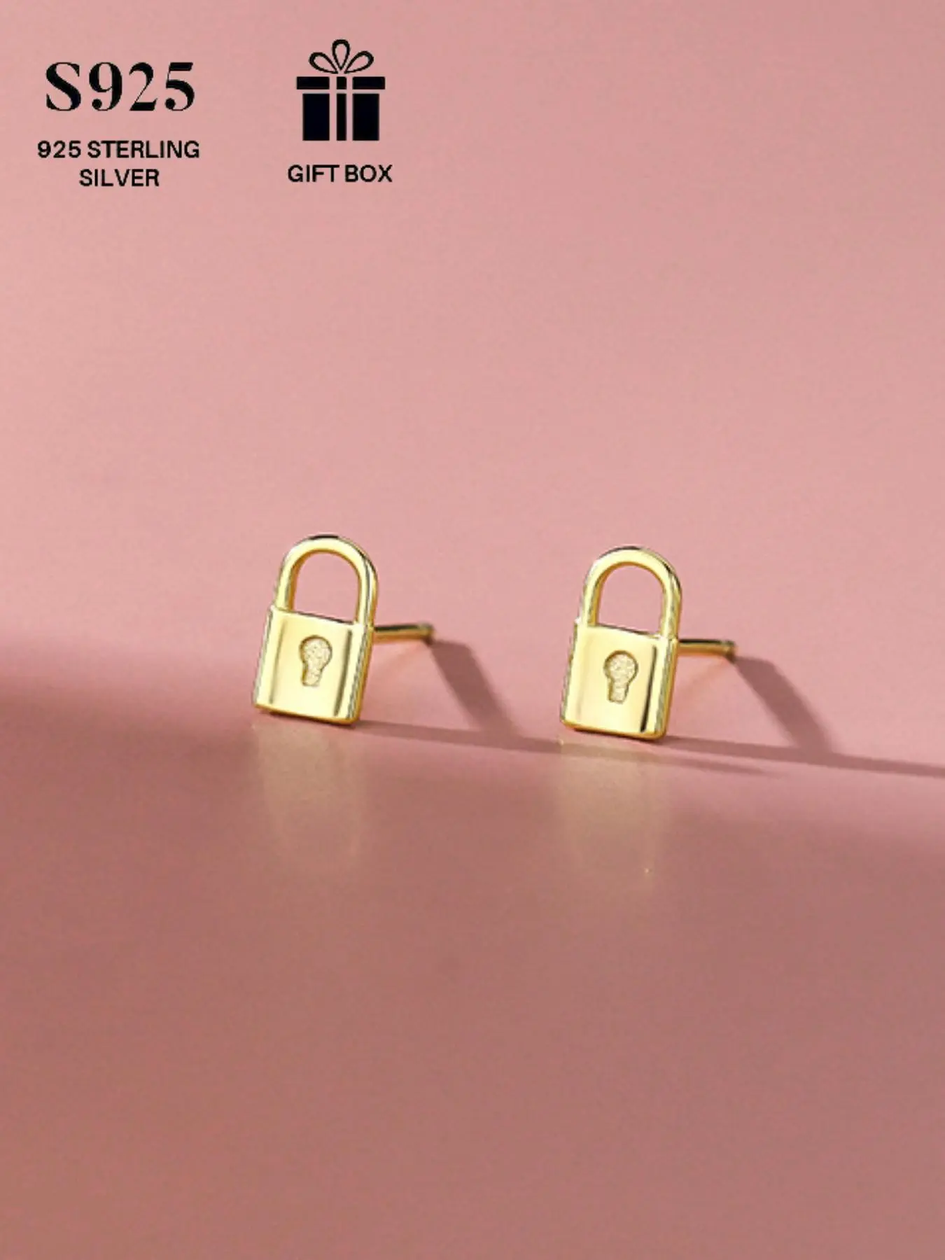 S925 Silver Lockback Earrings, Small Hollow Design, Perfect for Daily Wear and Party, Women's Fashion Accessories