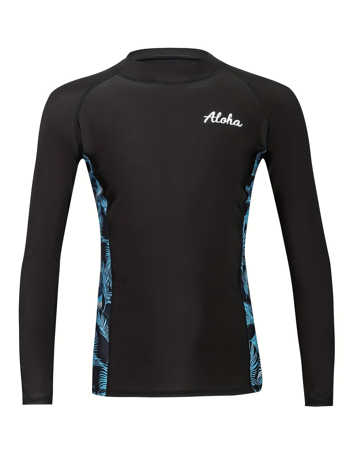 Tropical Print Fashion Men's Swimwear Set Long Sleeve Long Pants Sun Protection Surfing Suit