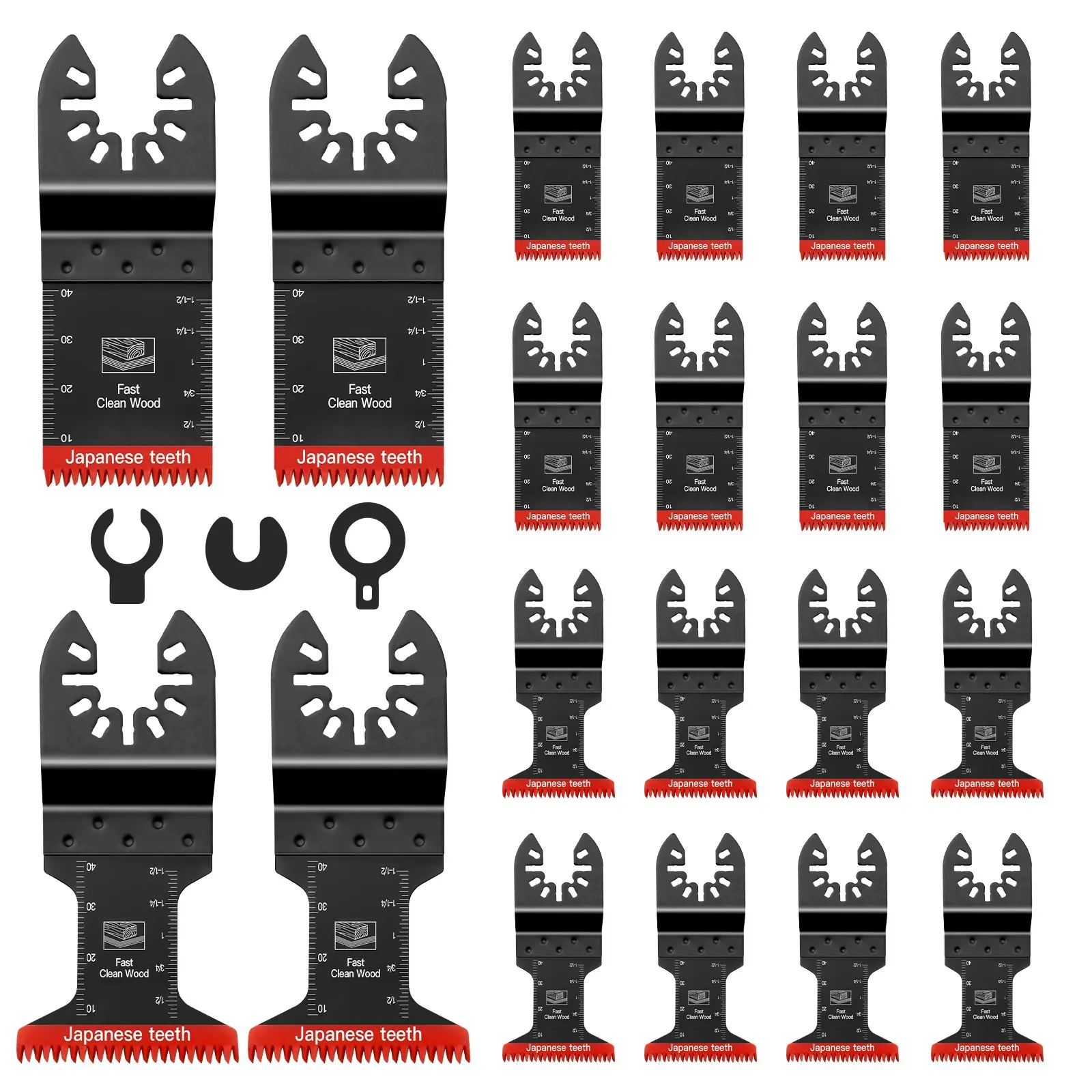 20 Pcs Oscillating Tool Blades, Multitool Blades Japanese Teeth Crv, Compatible with Dewalt, Makita, Milwaukee, Oscillating Saw Blades