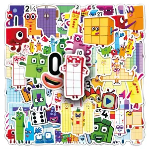 50 Cartoon-Style Numberblocks Digital Building Blocks Sticker Decals Series, Graphic Decal, Funny Stickers, Suitable for Scrapbooks, Diaries, Laptops, Water Bottles, Cars, and Other Faith-based Designs—gifts with Positive Messages.