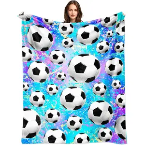 Soccer Blanket Gifts for Girls Ultra Soft Flannel Soccer Throw Blanket Soccers Lovers Players Team Soccers Gifts Stuff Merch 50"x40"
