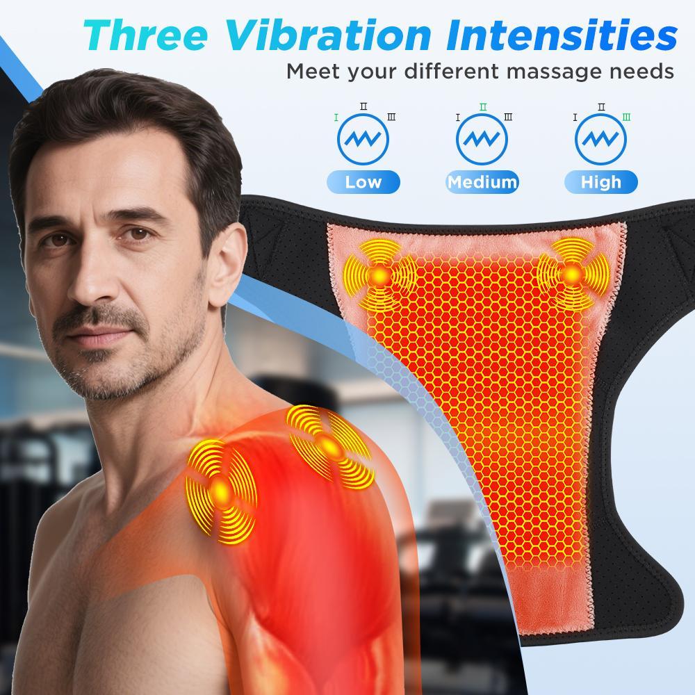 Heated Shoulder Massager, Phone-control 7 Heat Settings, 3 Vibration Intensity Modes, 3 Timer Shoulder Heating Pad For Sports Frozen-Shoulder Ideal Chrismas Gift,Heating Pad, Portable Heating Pad