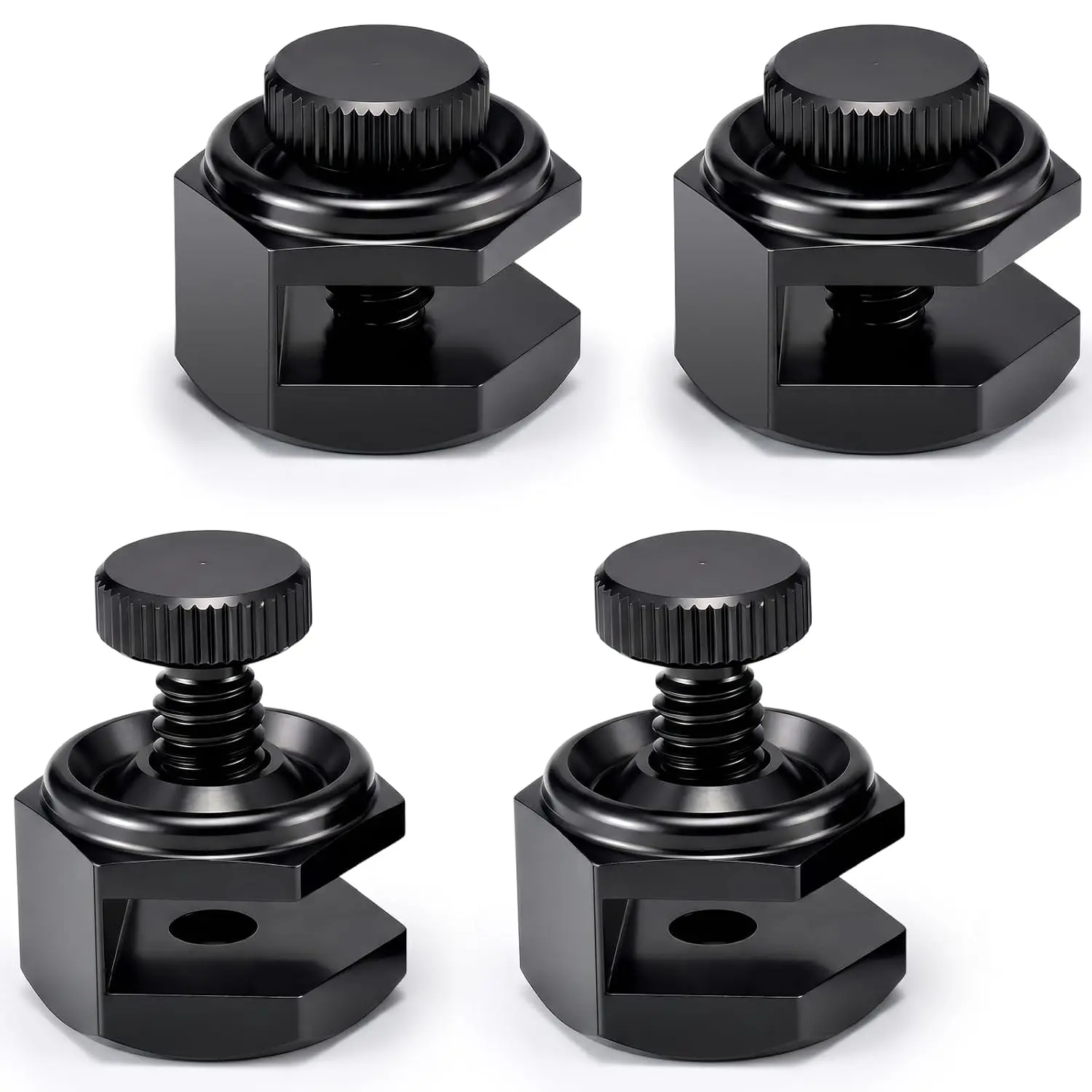 4 Pack Stair/Square Gauge Set for Framing Square, Stair Stringer Layout Tool for Circular , Carpentry Squares and Rafter Layout,  Alloy Stair Gauge Tool (Black)