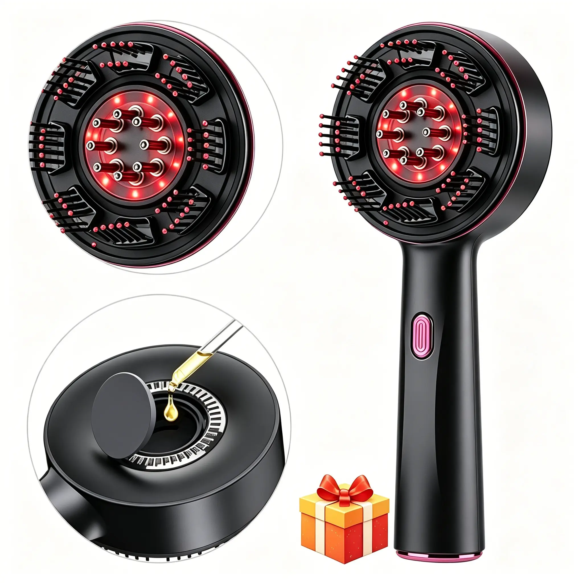 Electric scalp massager, head massager, rechargeable scalp massager, handheld hair and scalp massager, scalp massage comb, multiple modes, scalp cleaning brush, hair massage tool, scalp stimulator for home and travel