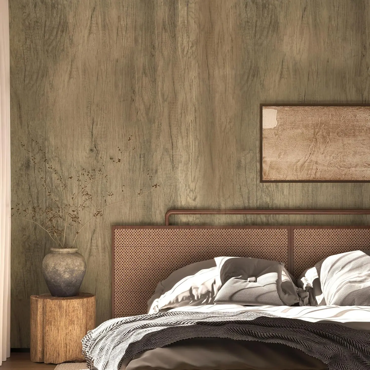 CHEERMO Wood Grain Wallpaper, Vintage Original Wood Style Self-Adhesive Wallpaper, Waterproof Stain-Resistant Strong Adhesion Wall Decal, Home Decor Renovation