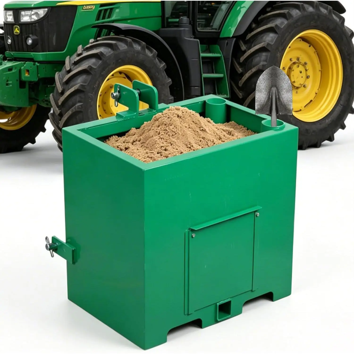 800lbs Heavy Duty Tractor Ballast Box with 2" Receiver | 5 Cu.Ft Counterweight for Category 1 3-Point Hitch System