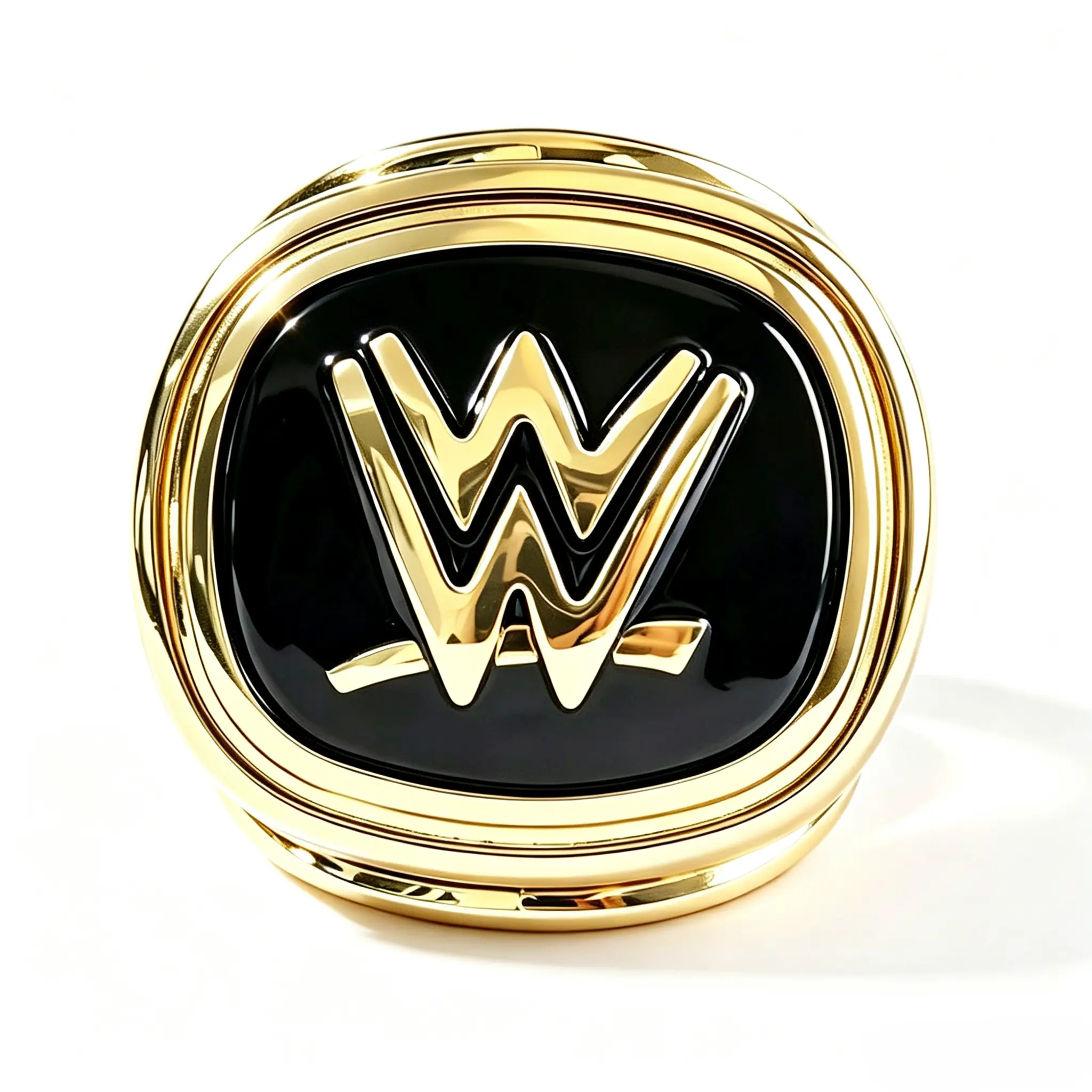 2015 Pro Wrestling Hall of Fame Championship Commemorative Ring with Wrestling Logo, Gold Zinc Alloy Commemorative Band, Unisex Sports Statement Jewelry for Collection & Birthday Gift Ideas