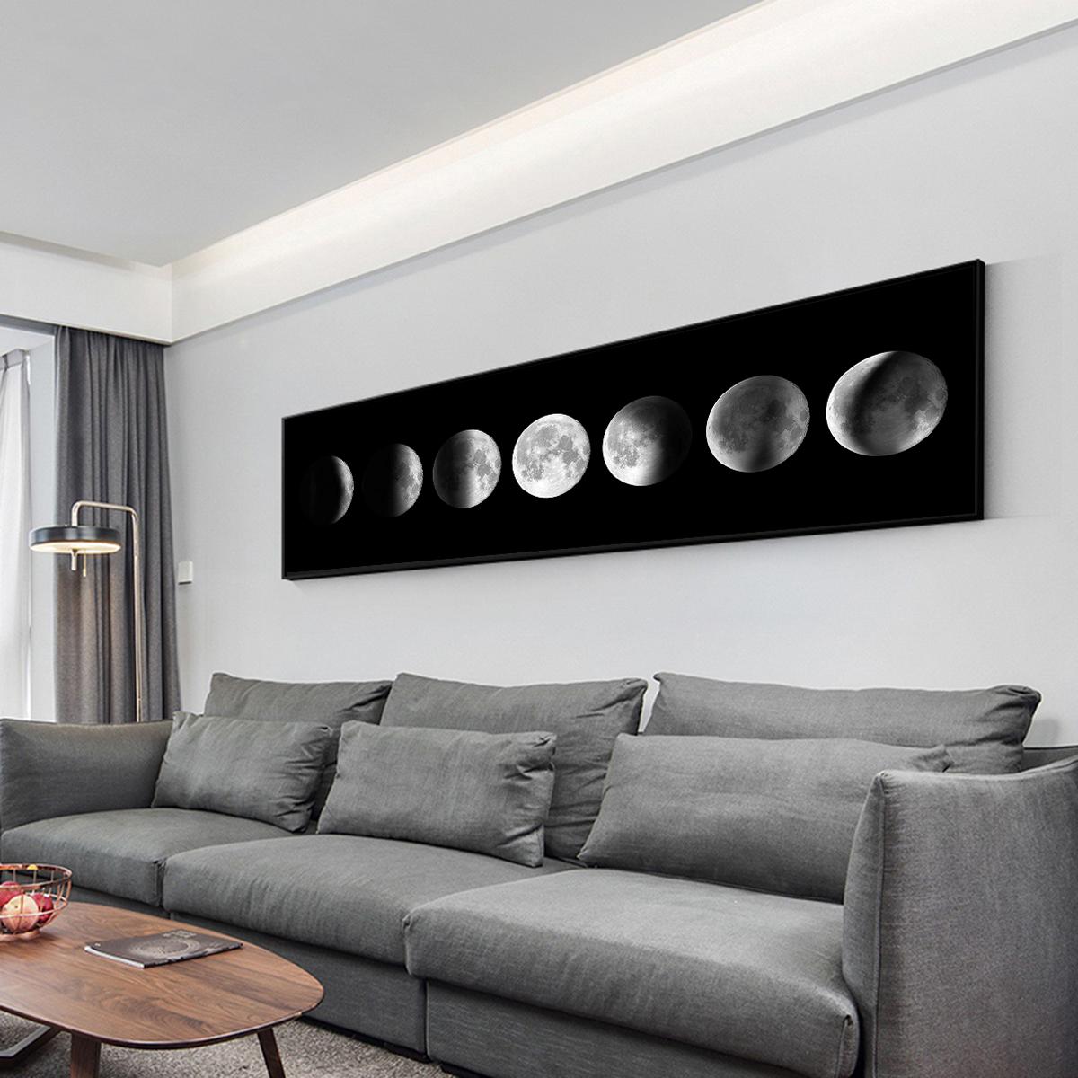 Moon Phase Pattern Unframed Painting, 1 Count Modern Artistic Canvas Wall Art, Wall Art Decoration, Wall Decor for Home Living Room Bedroom Office, Room Decor, Home Decor, Ornaments