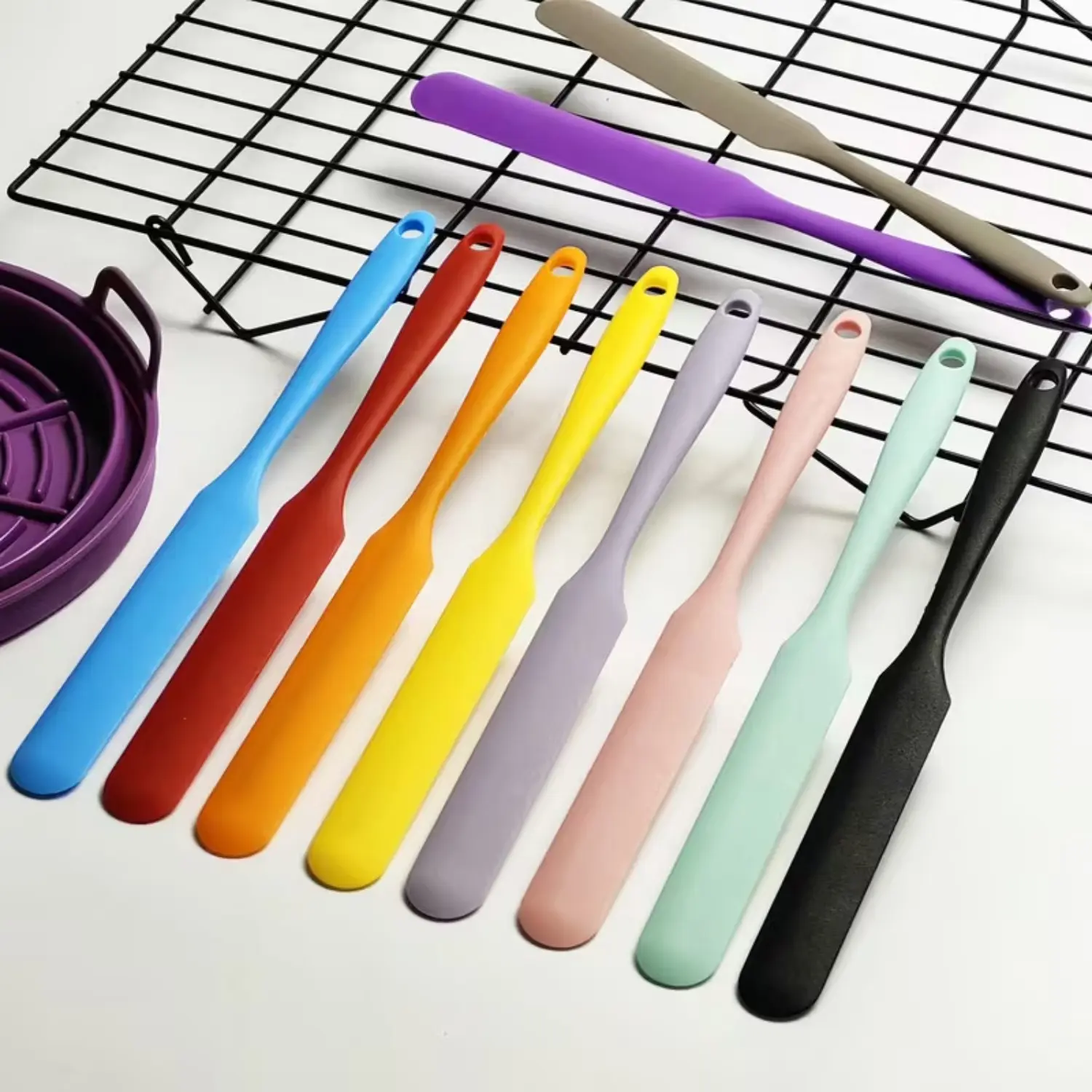 3 Piece Random Color Silicone Spatula Cream Spatula Jam Mixing Stick Face Cream Cosmetics Spatula Kitchen Cooking Baking Tools