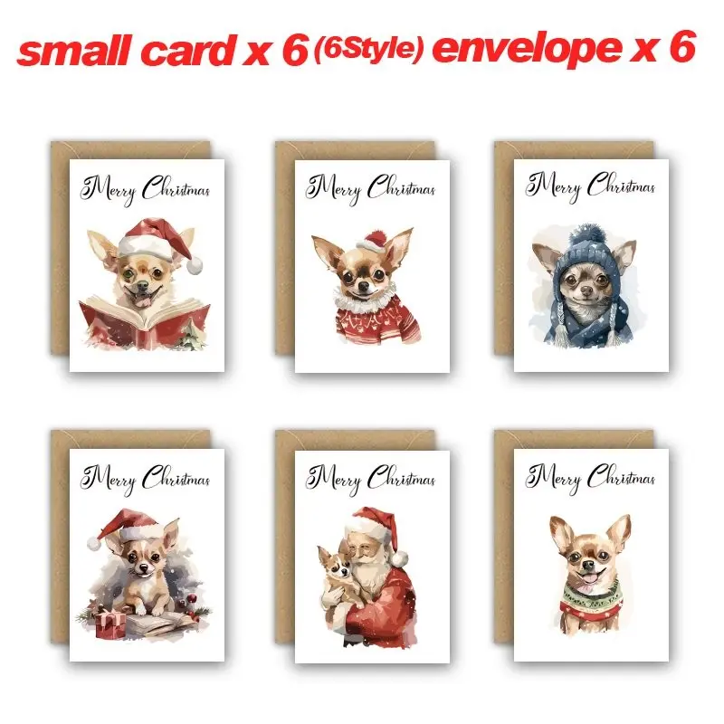 Christmas Card Set 6 Pieces, 6 Christmas Cards with Envelopes, Holiday Gift Cards for Family Friends, Perfect for Gatherings