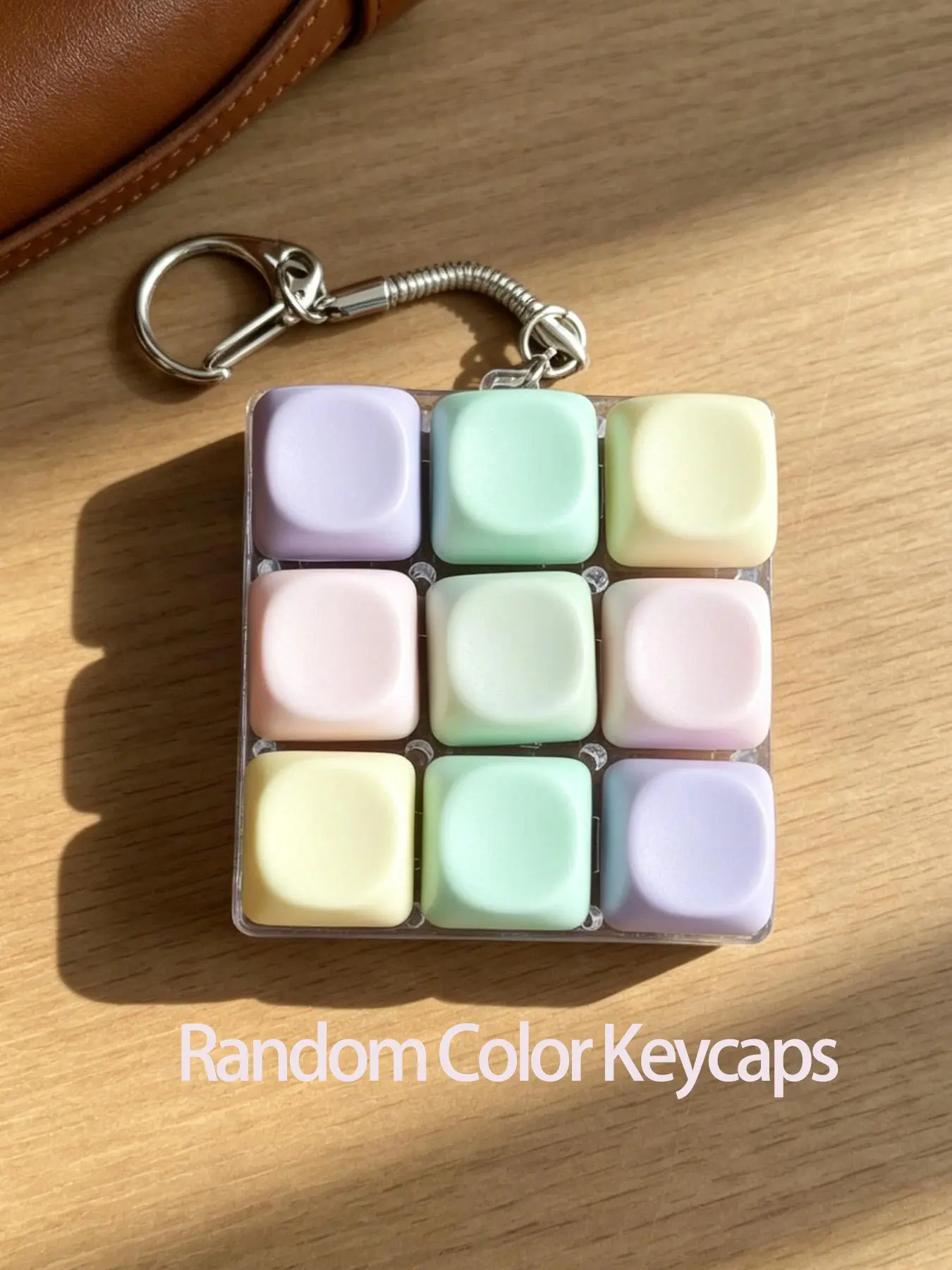 Macaron Keyboard Keycap Fidget Keychain, Clicking Stress Relief Toy Solve Daily Anxiety Boredom, Pastel Bag Charm For Teen Girls Pocket Daily Carry Decor