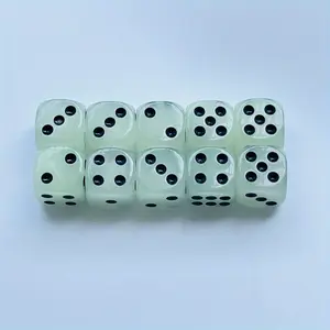 Glow-in-the-dark dice set - 5 pieces, 14mm acrylic resin dice suitable for nightclubs and home games, durable tabletop game accessories gift party festive
