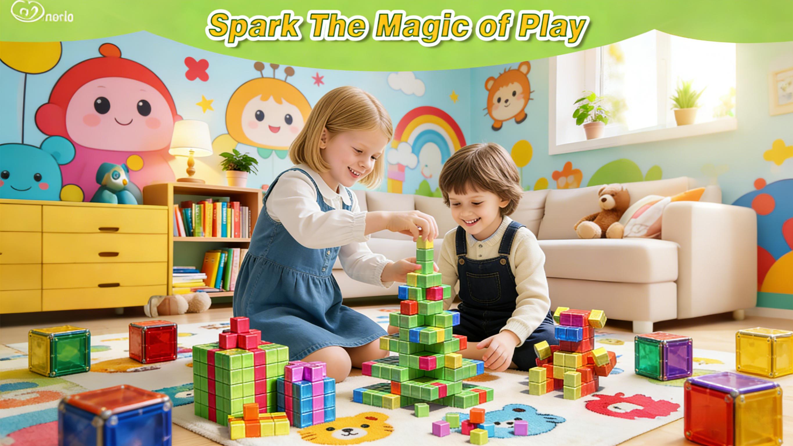 Magnetic Blocks for Toddlers Toys, Magnetic Building Cubes Toy for Sensory STEM Autism Education Preschool, Sensory - Montessori - Autism - Magnetic Toys for Kids Ages 3-5 4-8