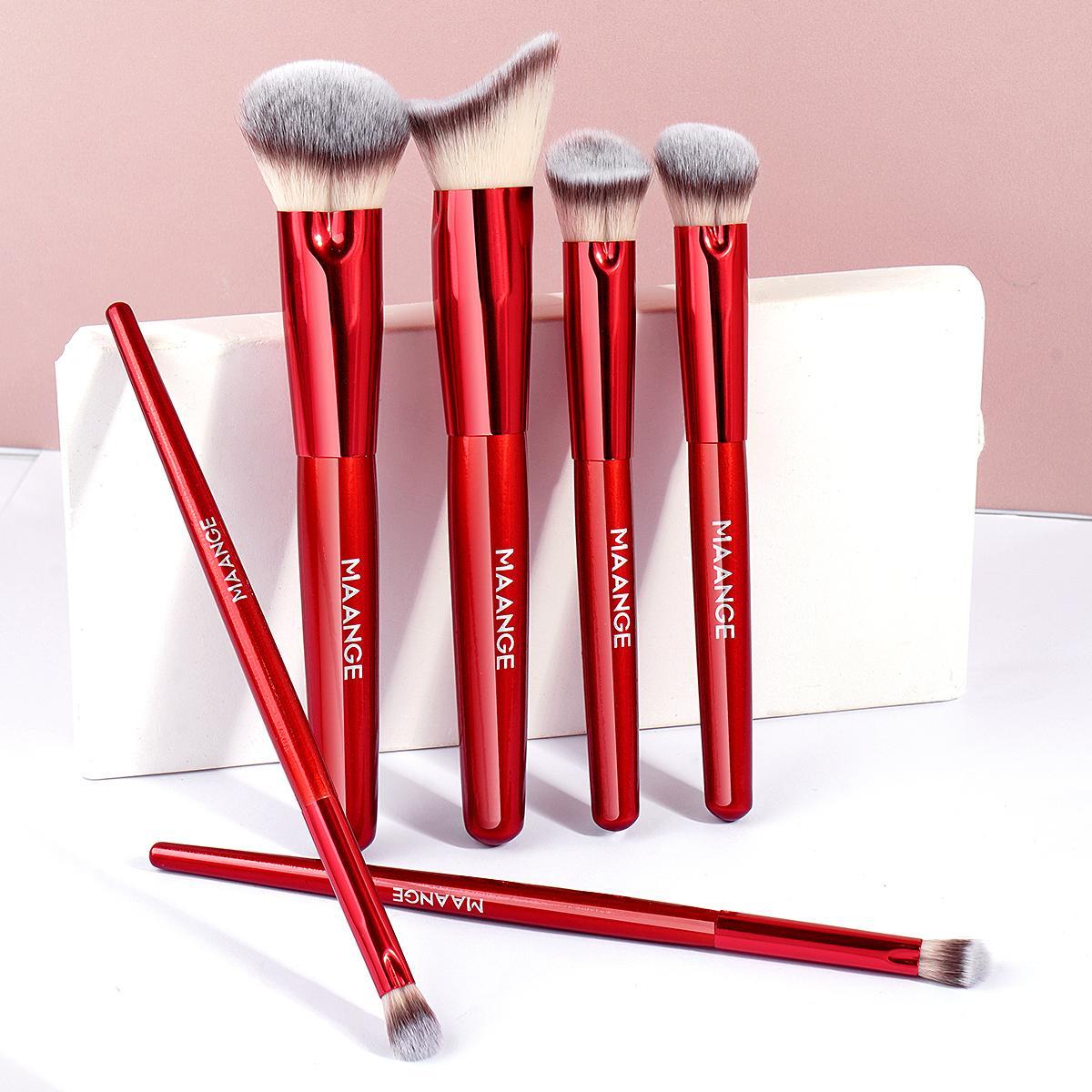 6 Counts/set Makeup Brushes, Foundation Blush Powder Eyeshadow Contour Brush, Smudge Brush, Makeup Blending Brush, Glam Makeup Tools with Soft Fiber and Skin Friendly for Easy Carrying, Cosmetics, Face Multifunctional Beauty Travel Brush, Makeup Brush Kit