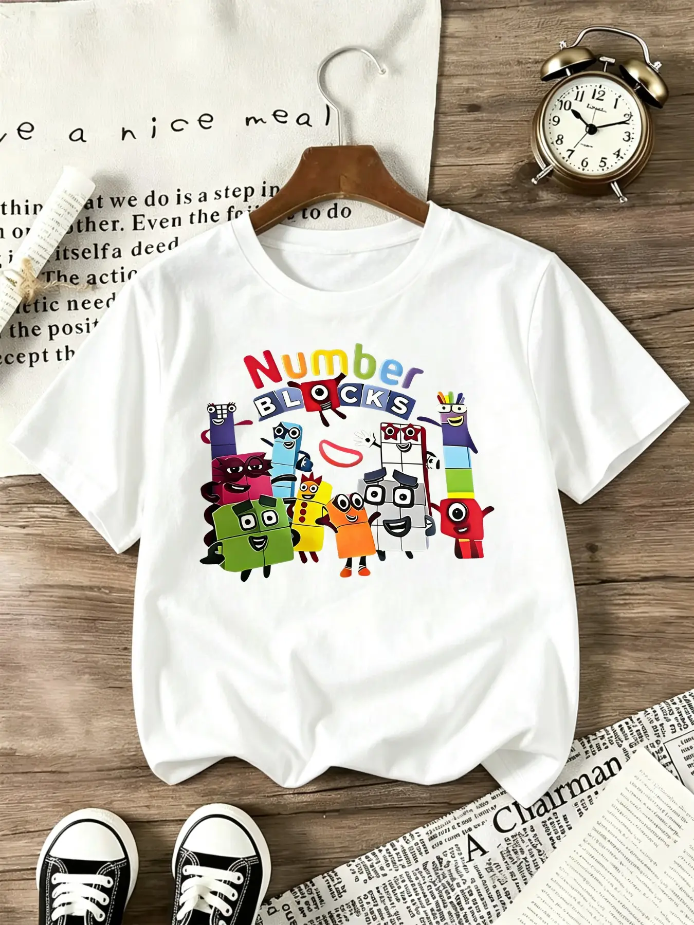 🔥Trendy Boys Numberblocks Print Black T‑Shirt Teens Kids Casual Summer Campus Outfit Multi‑Color Tops Birthday Present#Boys Tshirt #Kids Summer Clothes #School Outfit