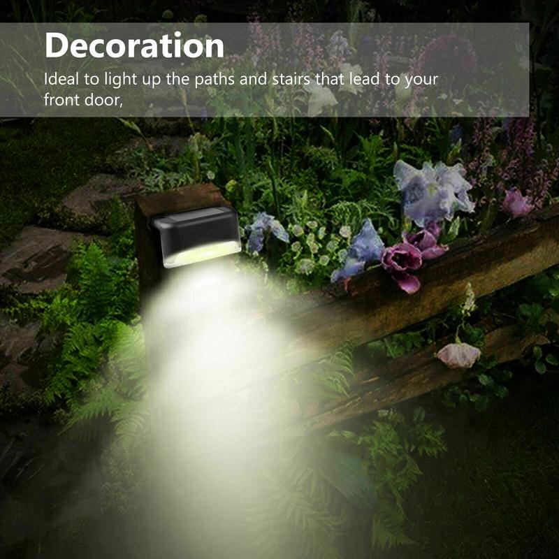 4pcs Solar Step Lights Outdoor Waterproof, Solar LED Bright Deck Lights, Solar Led Lights Outdoor for Garden, Courtyard, Steps, Sidewalks, Rail, Balcony, Easy To Install | White Lights, Christmas Decorations Lights