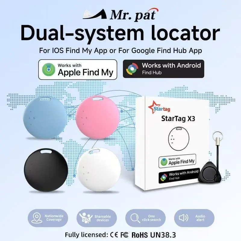 Pet Dual System Locator for iOS and Android, Mfi Certified Global Anti-Lost Tracker for Cats and Dogs, Y20 Model