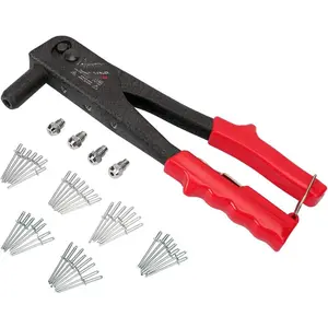 Heavy Duty Riveter Kit, Professional Pop Rivet Gun with Assorted 120 Rivets