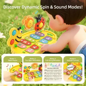 Early Childhood Education Toy, Sensory Fine Motor Skills Toy, Colorful Insect Music Piano, Baby Educational Electronic Keyboard