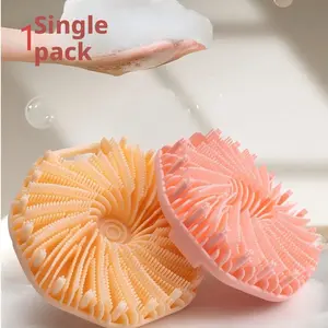 New Polygonal Silicone Bath Brush, Whirlwind Bath Brush, Exfoliating Back Scrubber, Portable Massage Brush, Shower Brush for Dead Skin Removal