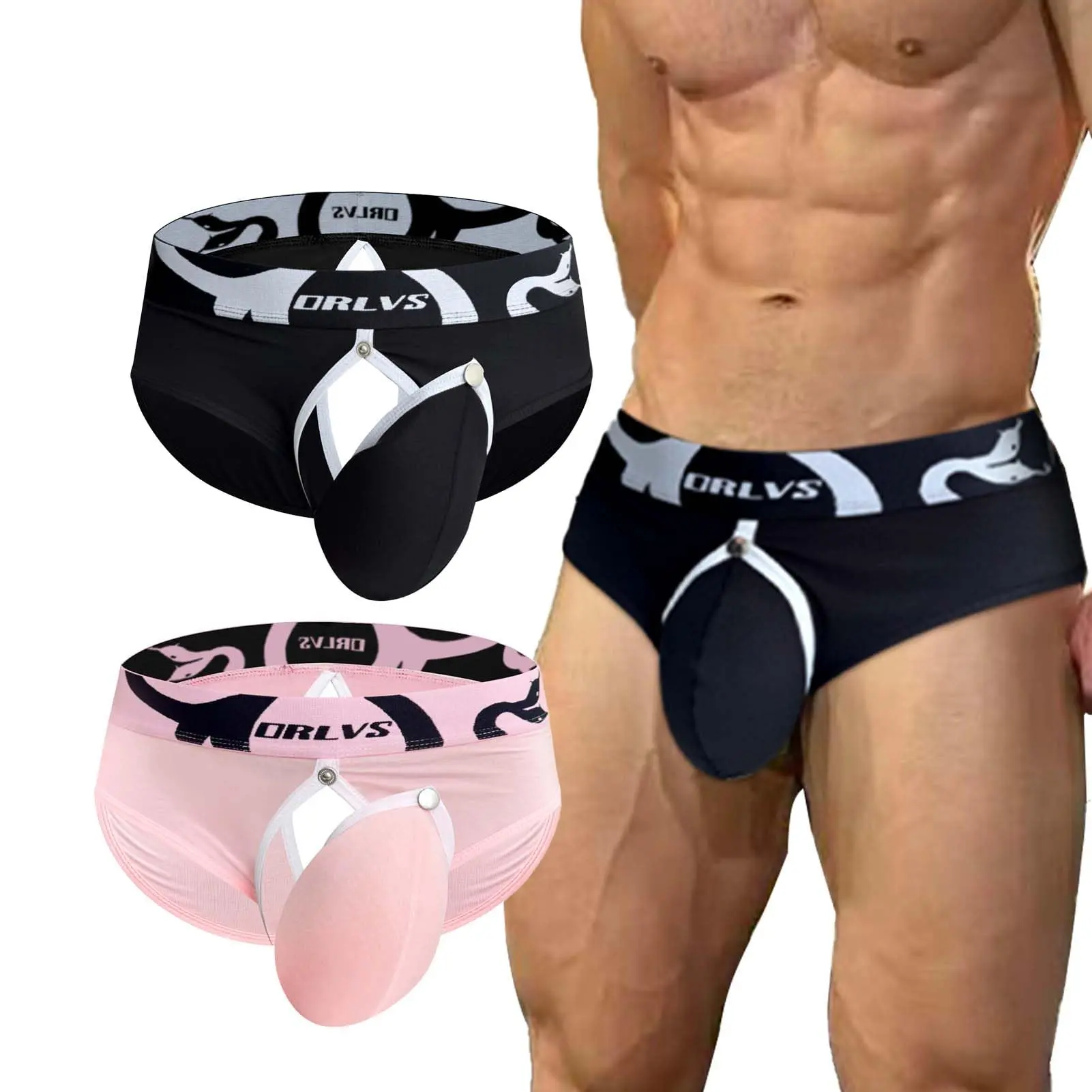 Men's Modal Briefs - Sexy Low-Rise, Soft, Hollow Out/Crotchless/Mesh Lingerie Underwear