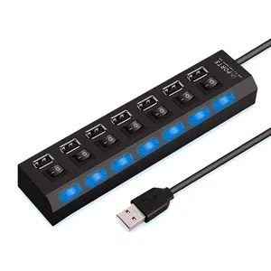usb c adapter  High Speed 4/7 Ports USB HUB 2.0 Adapter Expander Multi USB Splitter Multiple Extender with LED Lamp Switch for PC Laptop