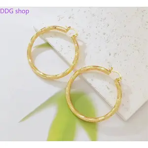 14K Gold Plated Sparkling Textured Hoop Earrings for Women, Shiny Diamond Cut Huggie Hoops, Lightweight Statement Earrings, Everyday Jewelry Gift