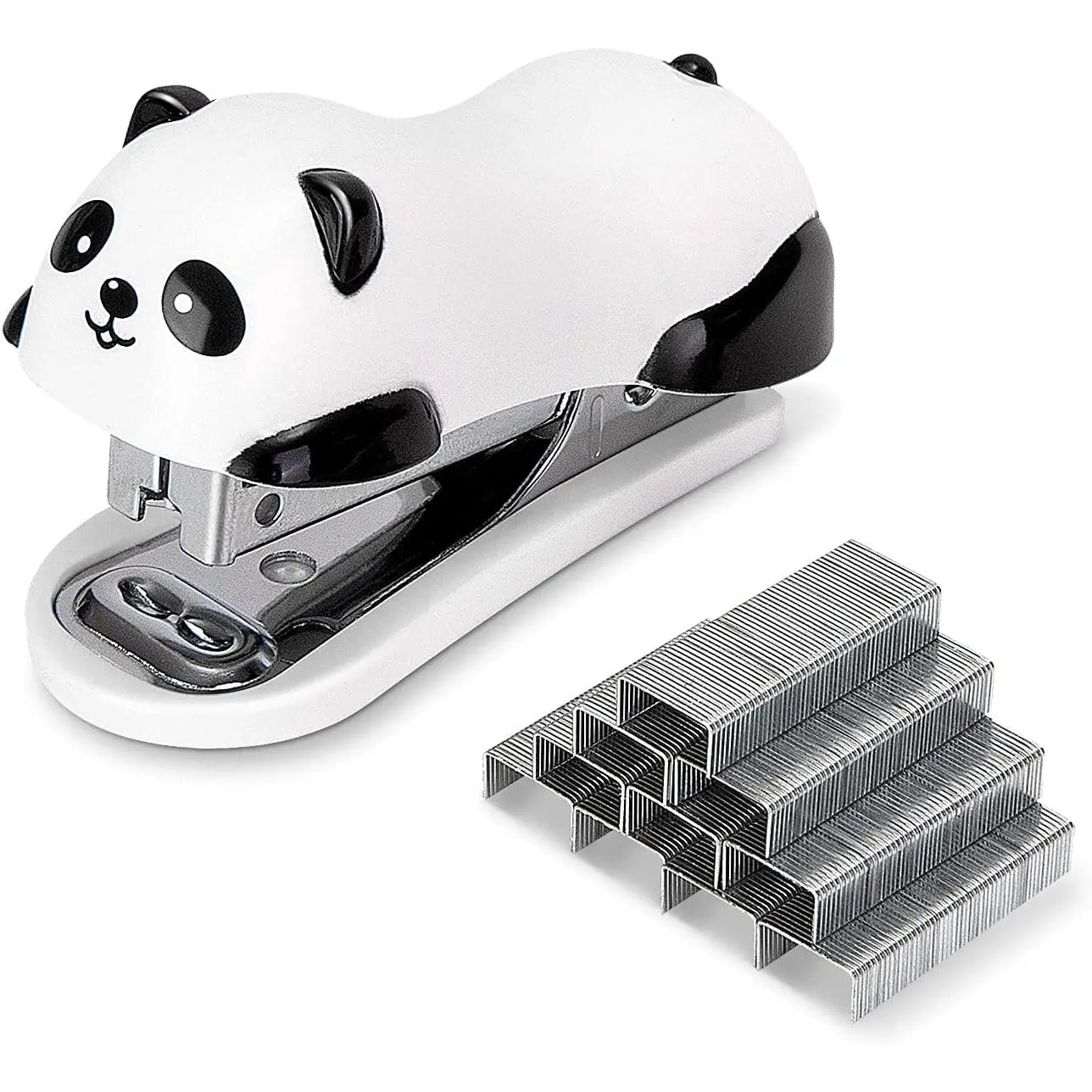 Mini Cute Panda Desktop Office Stapler - 12-Sheet Capacity, Built-in Staple Remover, 1000-Count No.10 Staples, Travel-Friendly, Ideal Gift for Colleagues, School Use, Perfect Gift For Colleagues
