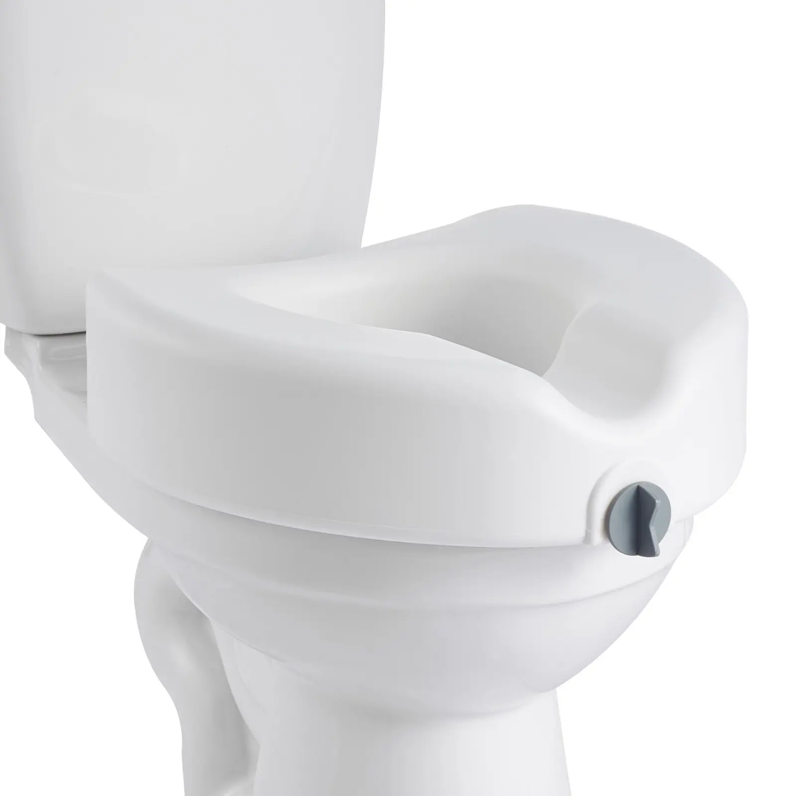 VEVOR Raised Toilet Seat, 350 lbs Capacity, 5-Inch Lift Height, Commode Elevated Toilet Seat Riser with Enlarged Opening for Seniors, Elderly, Handicap, Disabled, Adults, Fits Elongated Round Bowl