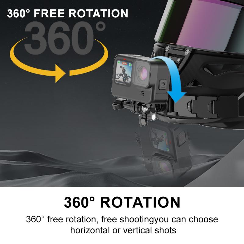 Helmet Chin Mount Camera Mount for GoPro Hero 12 11 10 9 8 7 5 Yi 4K for Insta360 Camera Foldable Front Chin Mount Accessory