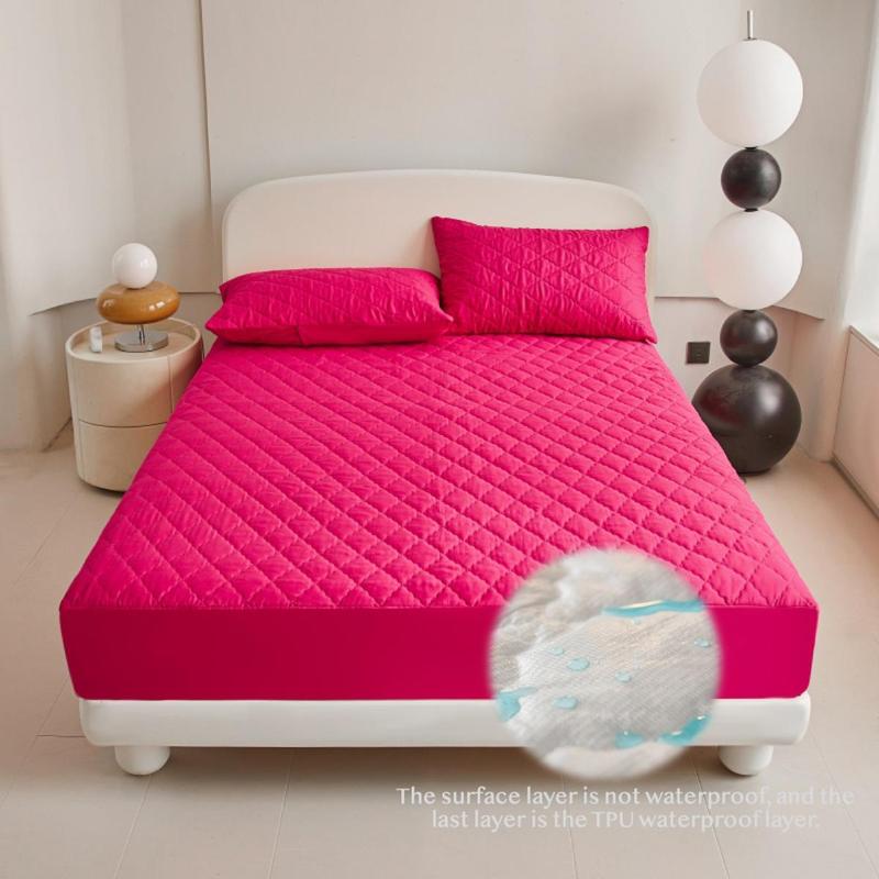 Waterproof Mattress Cover Set, 1 Set Including 1 Count Fitted Sheet & 1/2 Counts Pillowcase, Soft Comfortable Breathable for Bedroom, Washable Bed Cover