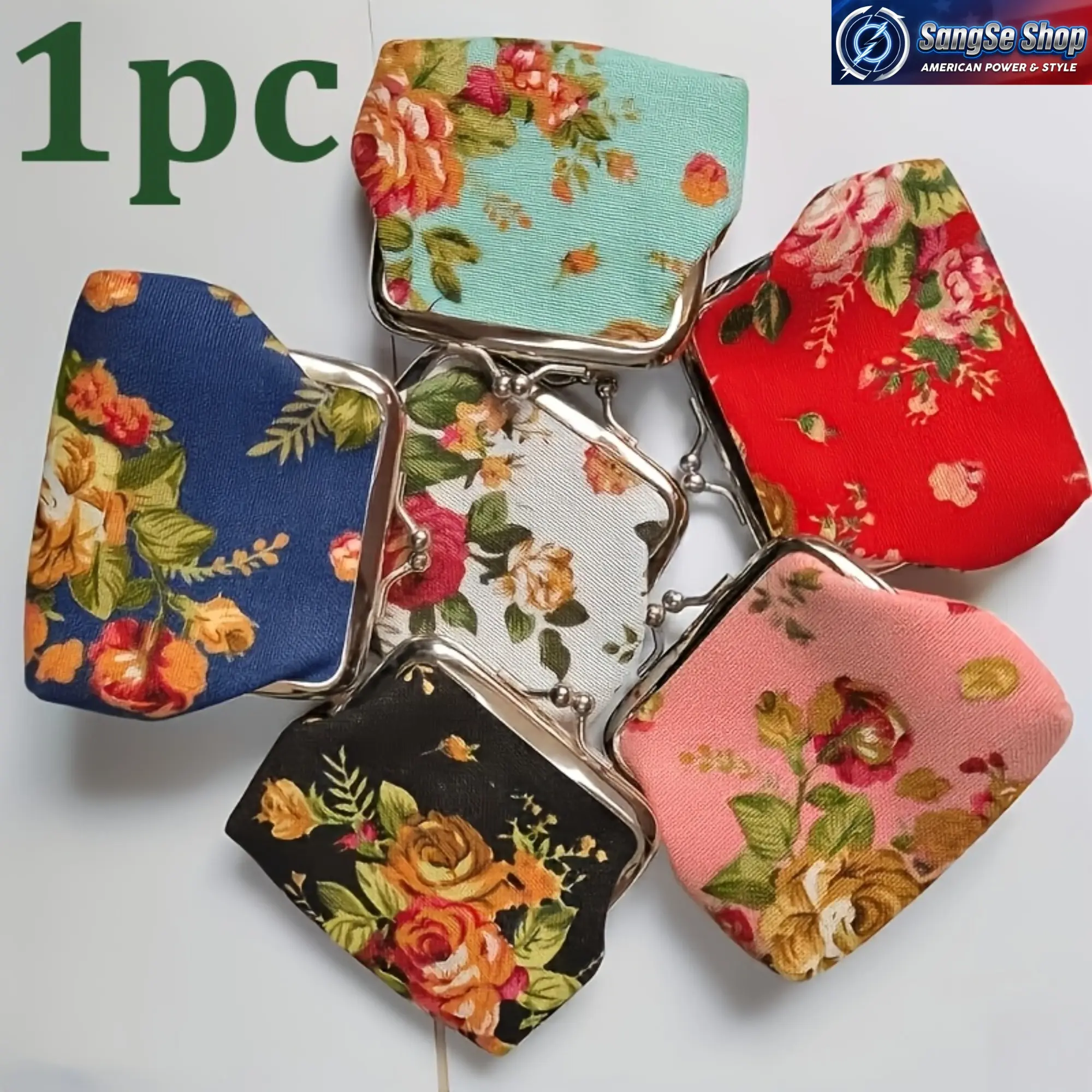 Women's 6-Pack Floral Design Zippered Wallets - Cute Mini Plastic Coin Purses for Travel, Daily Use, Cards & Small Essentials