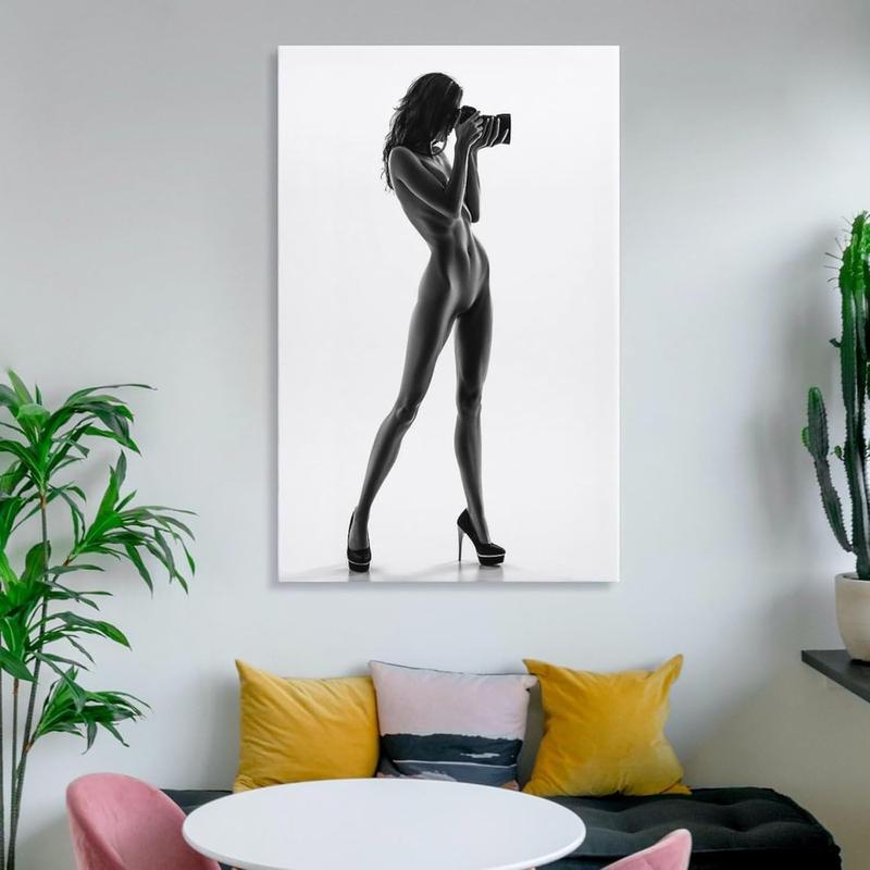 MOJDI Black And White Sensual Art, Human Landscape Art, Nude Posters, Sexy Wall Art Posters (45) Canvas Painting Wall Art Poster for Bedroom Living Room Decor 12x18inch(30x45cm) Frame-style