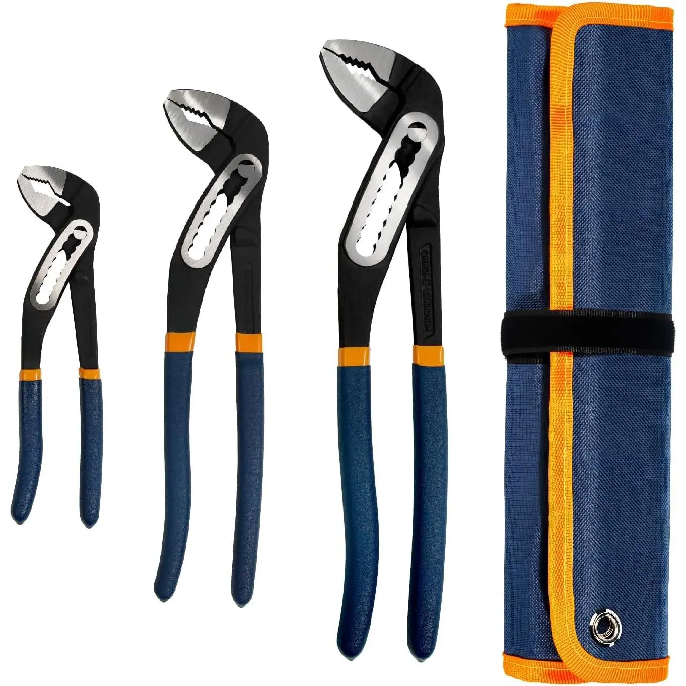 Water Pump Pliers, 7/10/12 Inch  Joint Pliers with V-Jaw, for Griping Pipes, Rods, Shafts