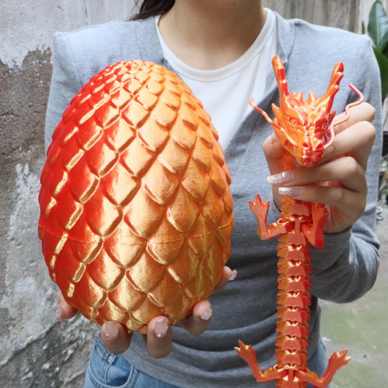 3D Printed Dragon & Egg Set, Creative Dragon Egg, Home Decor Ornament, Birthday Gift, Home Decor Supplies for Living Room Bedroom,Boys & Men gifts