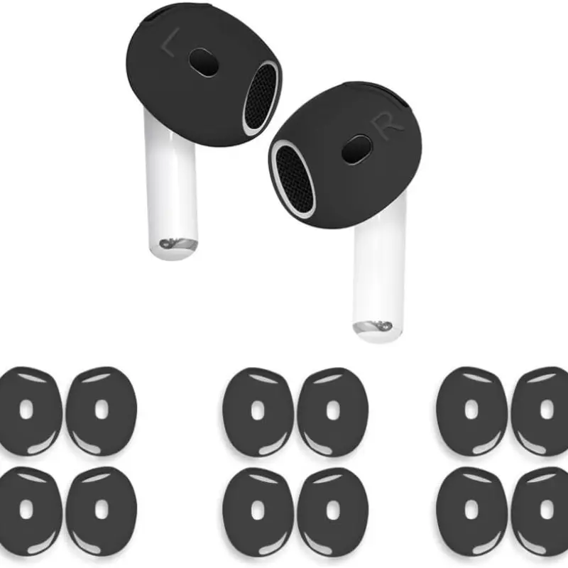 6 Pairs Ear Tips Cover for AirPods 4, Silicone Anti-Slip Ultra Thin Soft Ear Covers, Compatible with AirPods 4th Gen, Fits Charging Case