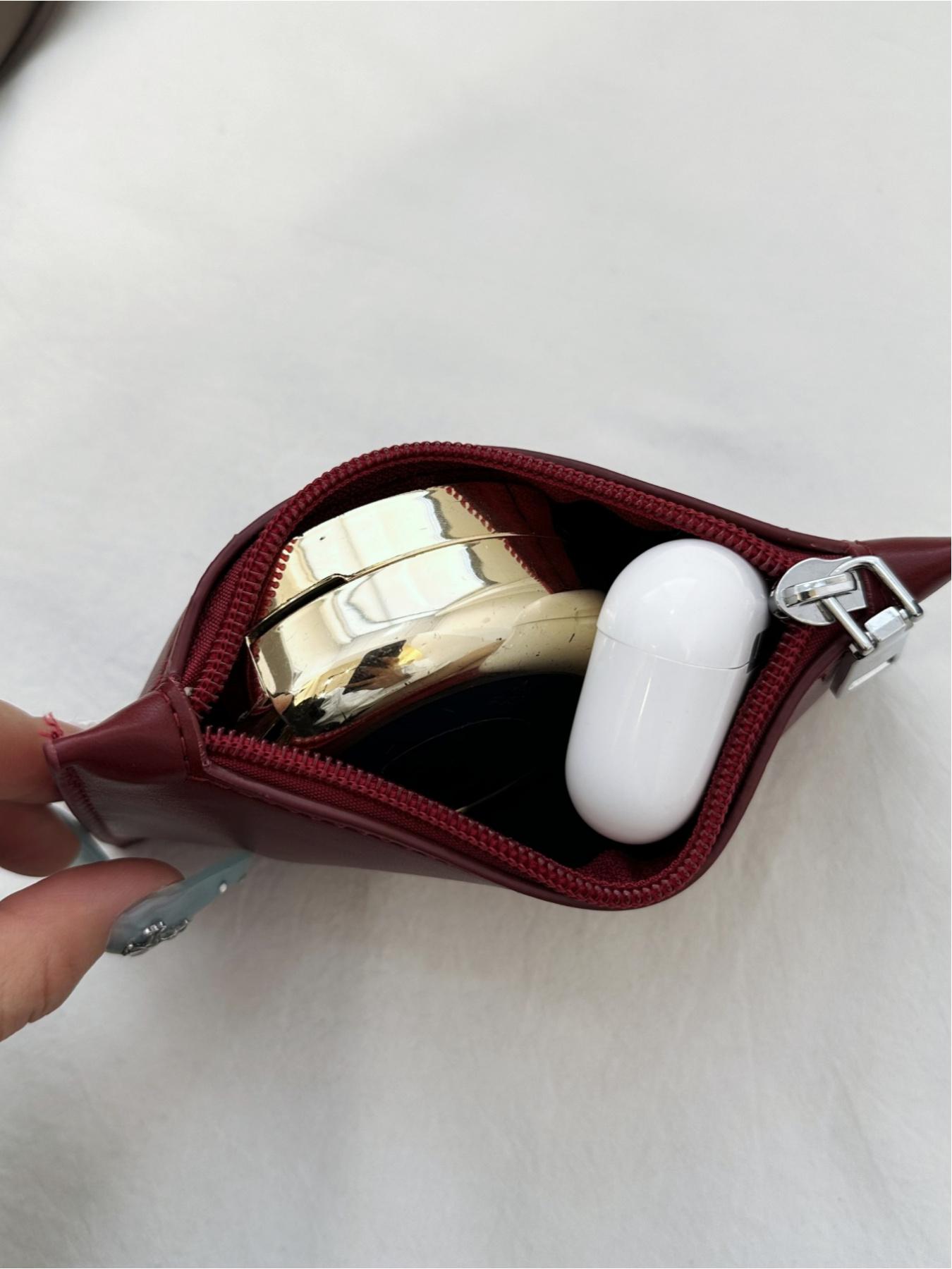 Punk Style Rivet Crossbody Shoulder Bag, Hollow Out Design, Casual Plain Pattern, Small Bucket Bag for Women, All Seasons Use, Embellished Shoulder Bag