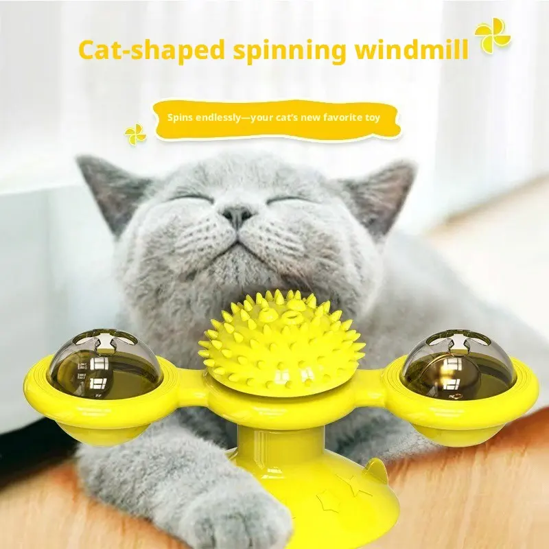 Cat Windmill Toy, Glowing Rotating Cat Toy, Interactive Pet Plaything, Engaging Feline Entertainment, Perfect for Indoor Cats
